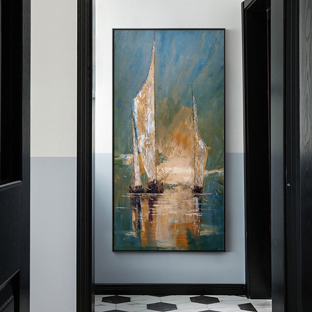 vintage pirate ship painting